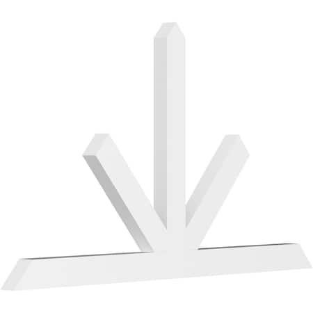 Ekena Millwork Saratoga Architectural Grade PVC Gable Bracket, 96"W x 56"H x 4"D x 6"F, 14/12 Pitch GBP096X56X0406SAR00
